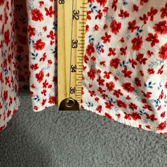Old navy dress womens 2X ivory red floral lace pockets ruffle boho cottagecore - Picture 4 of 9